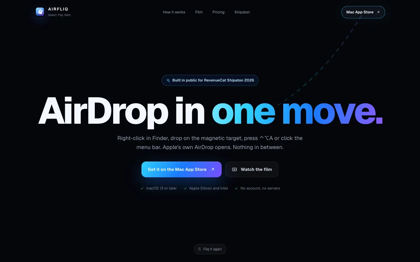 AirFliq website on a desktop browser