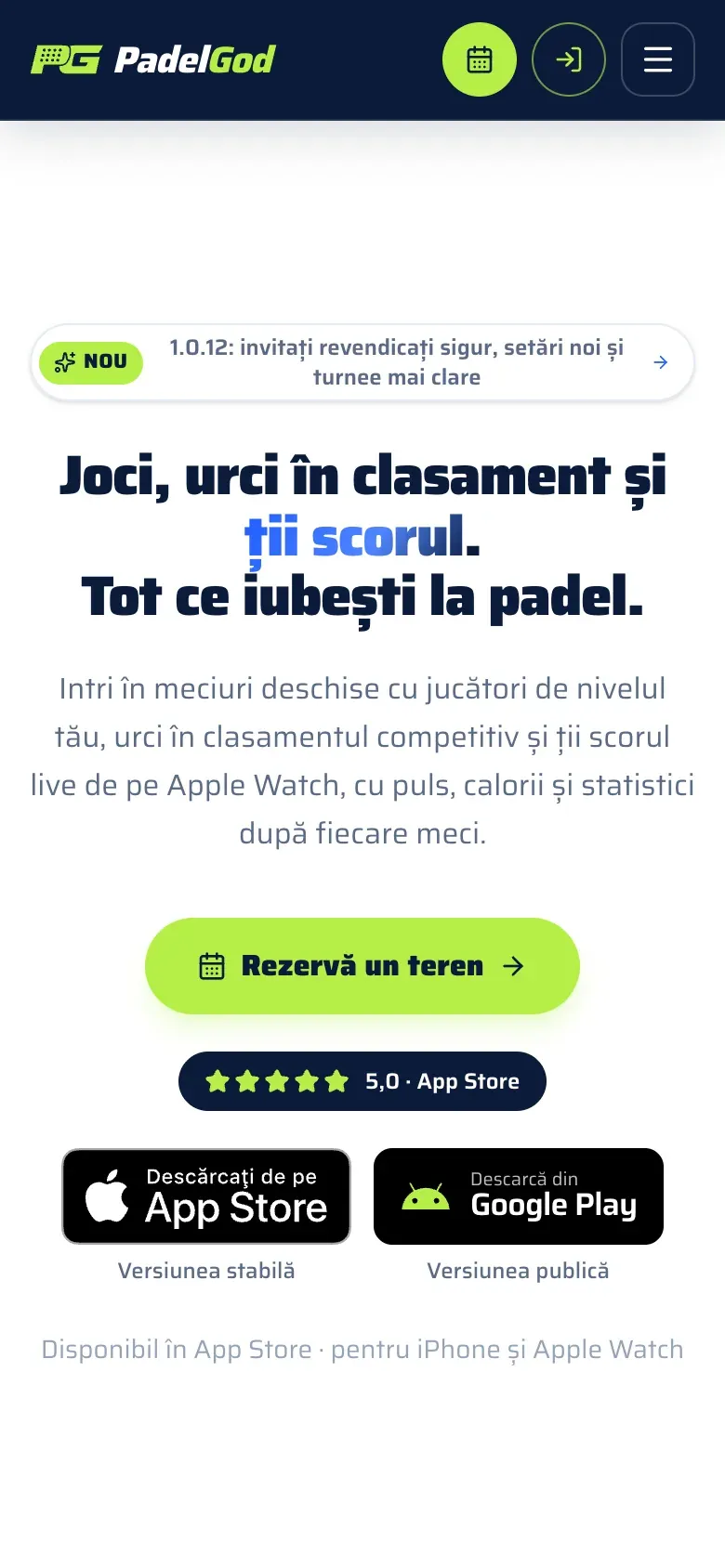PadelGod website on a phone