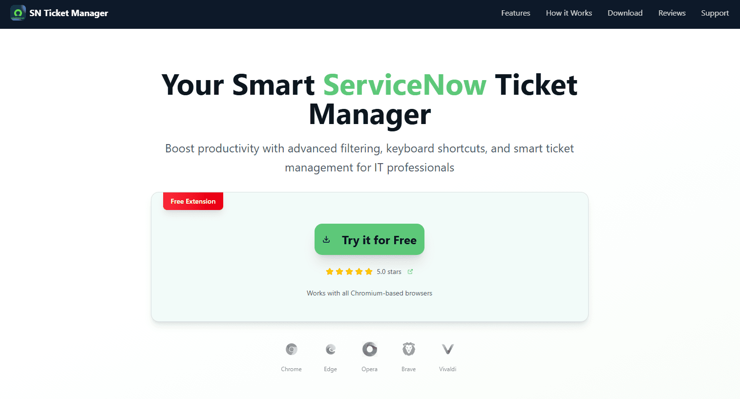 Ticket Manger for ServiceNow