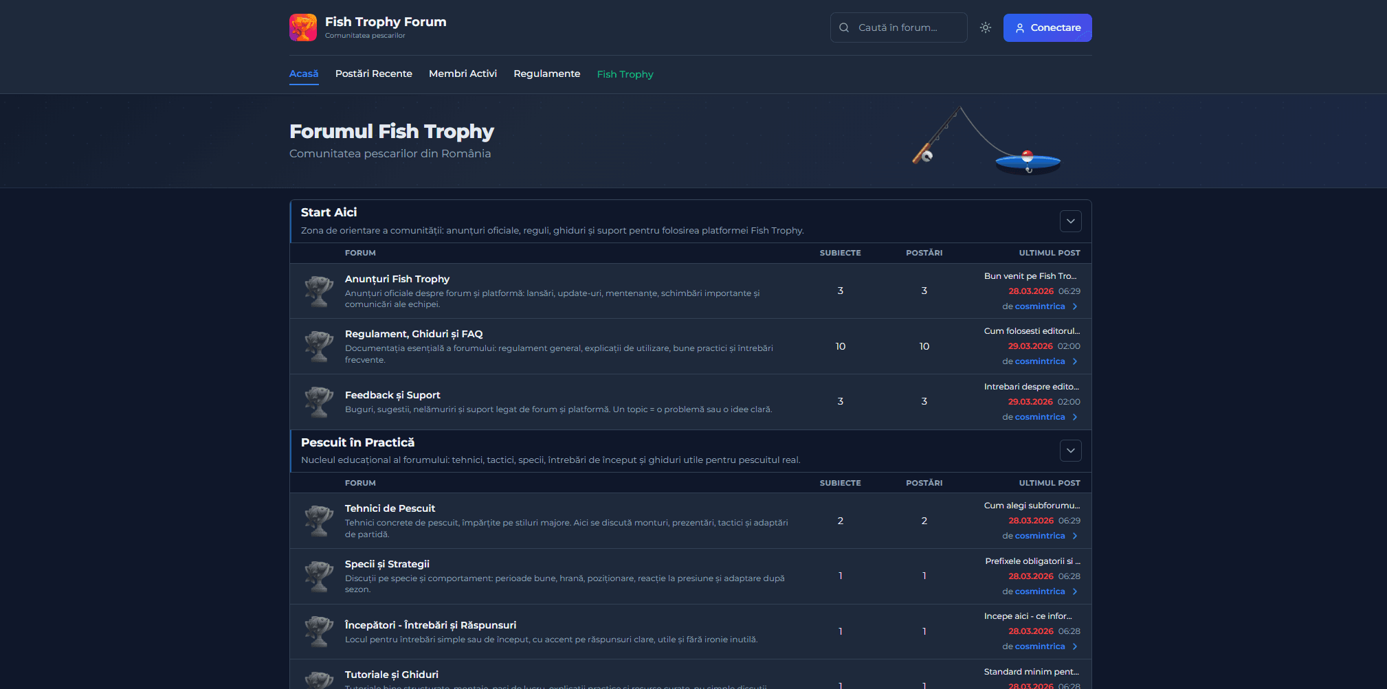 Forum: categories, topic and post counts, last activity