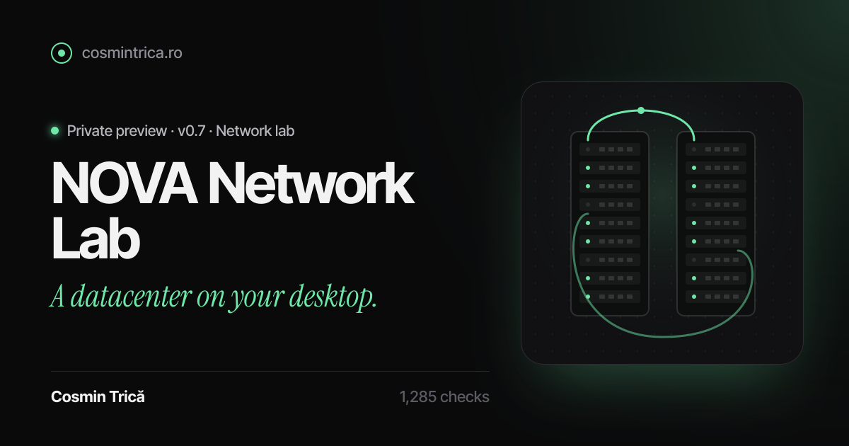 I built NOVA Network Lab — a GNS3 alternative with a 3D datacenter, global failover and MCP